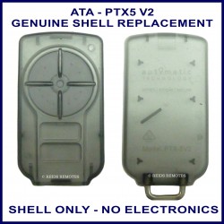 ATA PTX-5V2 4 grey button garage remote replacement shell only