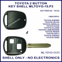 Toyota 2 button key shell for Corolla Echo Prado Rav 4 Yaris and more
