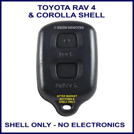 Toyota Corolla or RAV 4 - 2 black button remote shell only