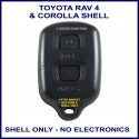 Toyota Corolla or RAV 4 - 2 black button remote 1512T-1 shell only
