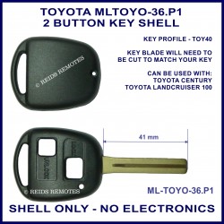 Toyota Landcruiser 100 series 2 button key shell replacement