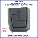 Holden VE Commodore 2 button flip or fixed blade remote key button pad replacement