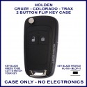 Holden Barina Cruze Colorado & Trax 2 button flip key shell only - no electronics