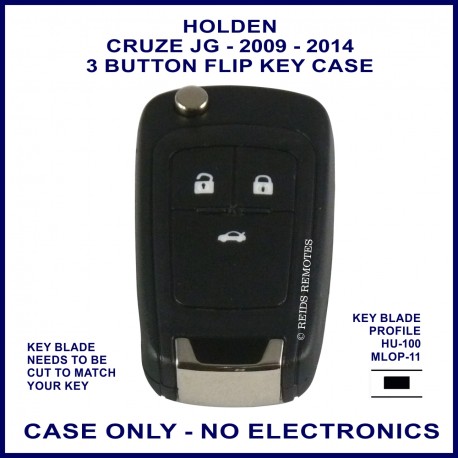 Holden Cruze 2009 2014 Jg 3 Button Flip Key Shell Only Replacement