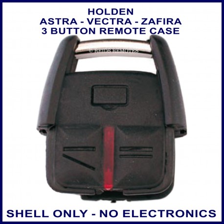 Holden Astra TS, Vectra JR JS & Zafira TT 3 button fixed blade key remote case replacement
