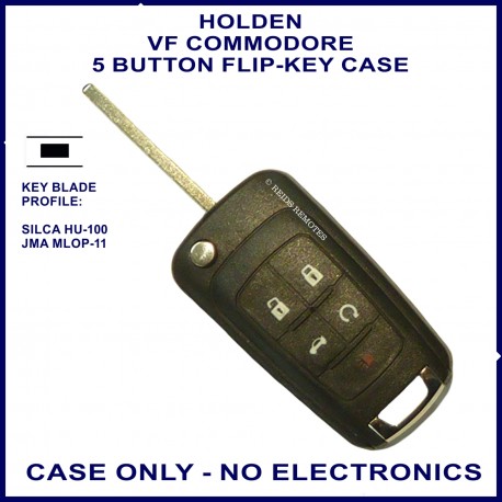 Holden VF Commodore 5 button flip key shell only - no electronics