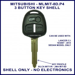 Mitsubishi Lancer CJ sedan - 3 button key shell - no electronics
