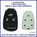 Chrysler 3 button remote key button pad only - small button version