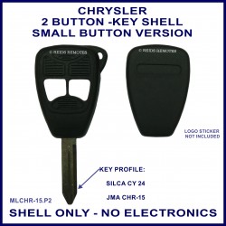 Chrysler 2 button remote key shell kit only - small button version
