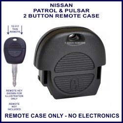 Nissan Pulsar & Patrol 2 button remote key - replacement remote shell only