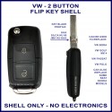 VW 2 button flip key replacement shell
