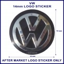 VW 14 mm logo sticker for use on flip keys