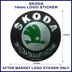 Skoda 14 mm logo sticker for use on flip keys