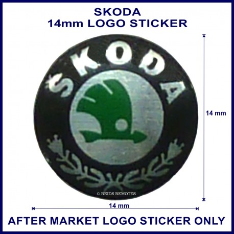 Skoda 14 mm logo sticker for use on flip keys