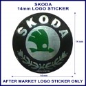 Skoda 14 mm logo sticker for use on flip keys