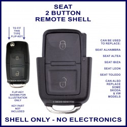 Seat 2 button flip key remote case section replacement