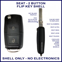 Seat 2 button flip key replacement shell