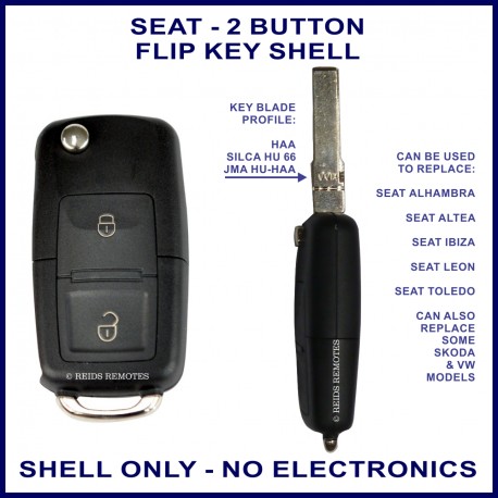 Seat 2 button flip key replacement shell