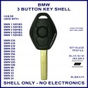 BMW 1 3 5 6 7 series, X3 X5 Z3 & Z4 replacement key shell - no electronics