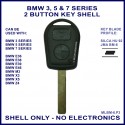 BMW 3 5 7 series, M3 X3 X5 & Z4 E36 E38 E39 E46 2 button key shell - no electronics
