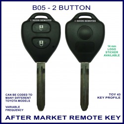 B05 2 button B-Series standard transmitter fixed blade TOY-43 key