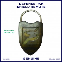 Defense Pak Shield shaped remote with green LED