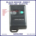Black Widow Red LED grey & aqua button car alarm remote ELV777K - RWB17