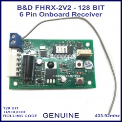 B&D FHRX-2V2 TrioCode 128 bit 2 channel 6 pin on board receiver 62995