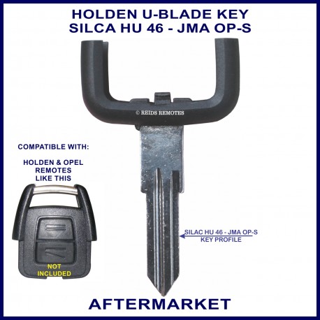 Holden u-blade key to fit Astra or Vectra remote head