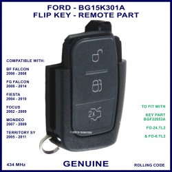 Ford BF FG Falcon Focus Fiesta Mondeo Territory genuine 3 button flip key remote part