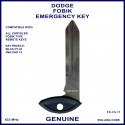 Dodge Fobik remote twist key - emergency key blade Silca CY24 JMA CHR-15