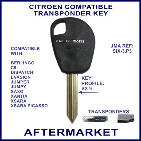Citroen Berlingo C5 Dispatch Xsara Picasso manual transponder key cut & cloned