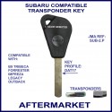 Subaru B9 Tribeca Forester Impreza Legacy & Outback compatible car key with transponder cloning & key cutting