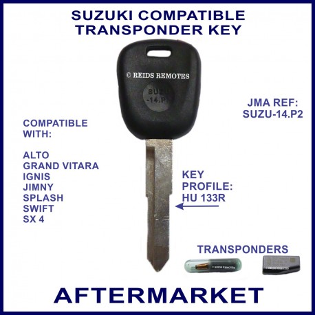 Suzuki Alto Grand Vitara Ignis Jimny Swift SX4 compatible car key with transponder cloning & key cutting
