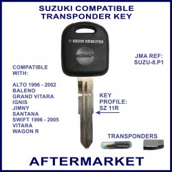 Suzuki Alto Baleno Grand Vitara Ignic Jimny & Swift compatible car key with transponder cloning & key cutting