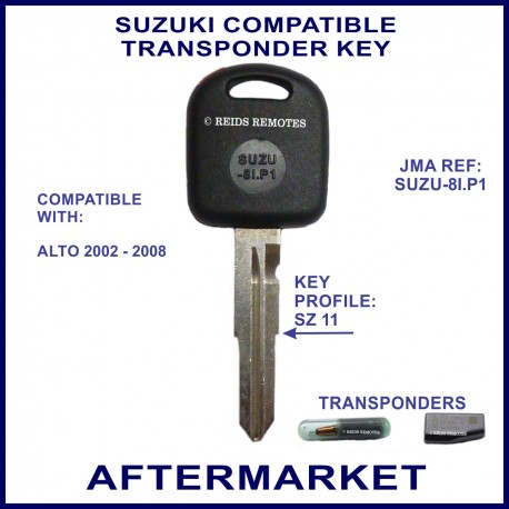 Suzuki Alto 2002-2008 compatible car key with transponder cloning & key cutting