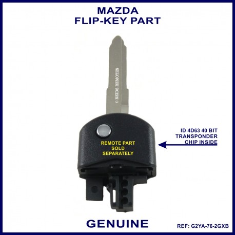 Mazda flip key part - genuine key with 4d63 DST40 transponder chip