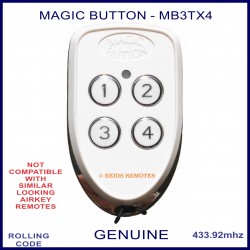 Magic Button MB3TX4 white 4 button garage & gate remote