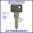 Beta Chrono - Quadra & Tempo motorcycle key - non-transponder type