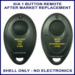 Kia Rio 2000 - 2011 models 1 button oval remote replacement casing