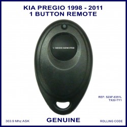 Kia Pregio 1998 - 2011 models 1 button oval remote control