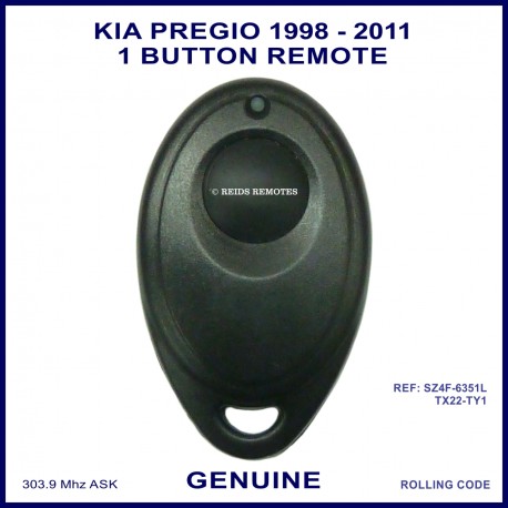 Kia Pregio 1998 - 2011 models 1 button oval remote control