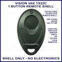 VAE TX22c 1 button oval remote replacement casing