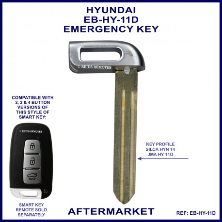 Hyundai emergency key blade for smart remote proximity key HY11D