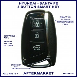 Hyundai Santa Fe DM series FROM 2013 - 3 button smart proximity key