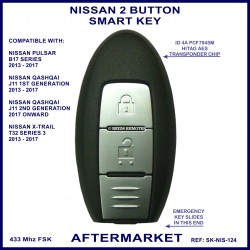 Nissan 2 button smart key - Pulsar B17 -Qashqai J11 & X-Trail T32