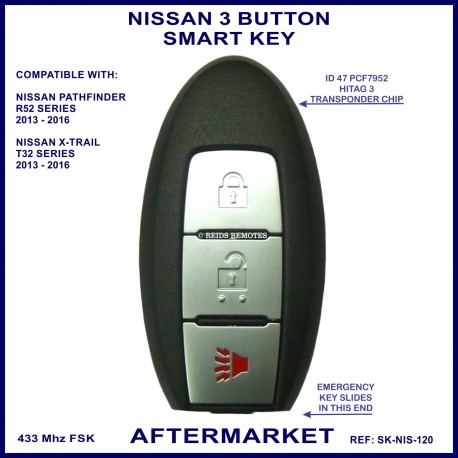 Nissan 3 button smart key - Pathfinder R52 & X-Trail T32 2013 onward