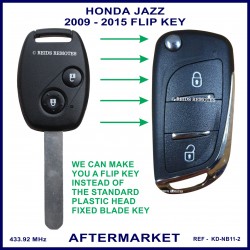Honda Jazz 2009 - 2015 2 button remote flip key key aftermarket