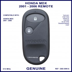 Honda MDX 2001 - 2006 2 button remote genuine G8D-349H-A
