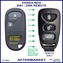 Honda MDX 2001 - 2006 3 button remote aftermarket G8D-349H-A